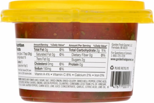 Garden Fresh Gourmet Jack's Special Mild Salsa Perspective: back