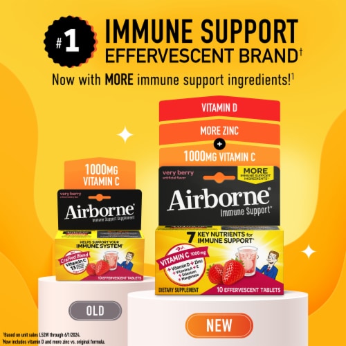 Airborne Immune Support Very Berry Effervescent Tablets Perspective: back