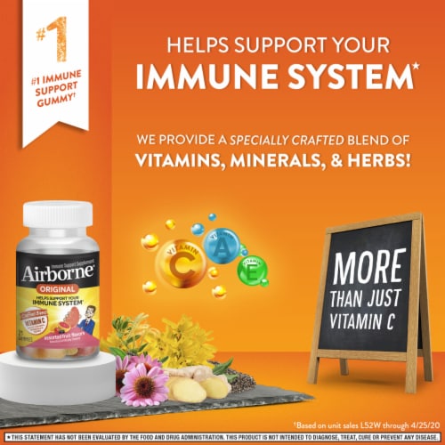 Airborne Assorted Fruit Flavored Gummies 21 ct. Perspective: back
