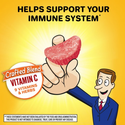 Airborne Immune Support Vitamin C Assorted Fruit Flavor Gummies Perspective: back
