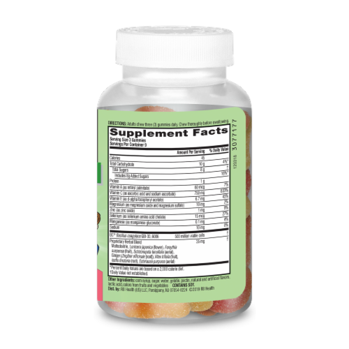 Airborne + Probiotic Assorted Fruit Flavors Immune Support Gummies Perspective: back