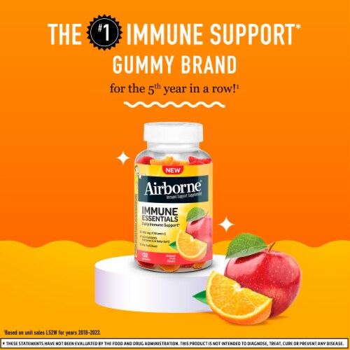 Airborne Immune Essentials Vitamin C Assorted Fruit Gummies Perspective: back