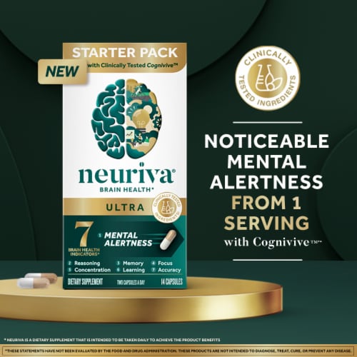 Neuriva Ultra Brain Health Supplement, Memory, Focus & Concentration Support Perspective: back