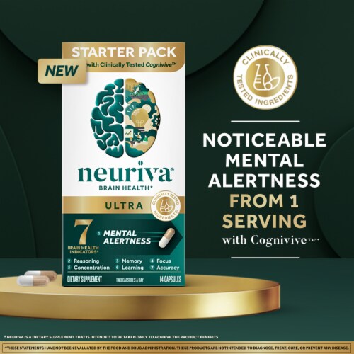 Neuriva Ultra Brain Health Supplement, Memory, Focus & Concentration Support Perspective: back