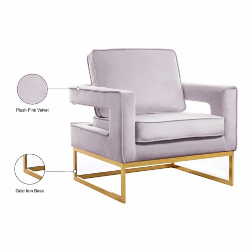 Noah velvet top accent chair