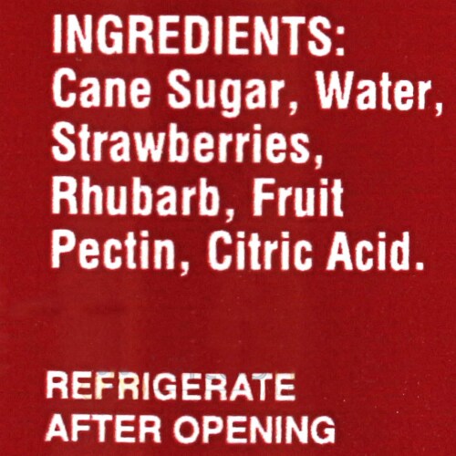 The Jam Shoppe All Natural Strawberry Rhubarb Jam 19 Oz. Jar Real Fruit Recipe Perspective: back