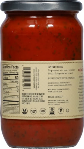 Lucini® Italia Organic Rustic Tomato Basil Sauce Perspective: back