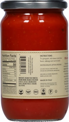 Lucini® Italia Organic Spicy Tuscan Tomato Sauce Perspective: back