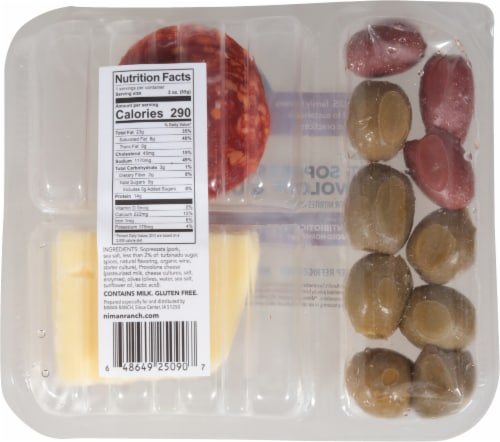 Niman Ranch Hot Sopressata Provolone & Kalamata Olives Snack Pack Perspective: back