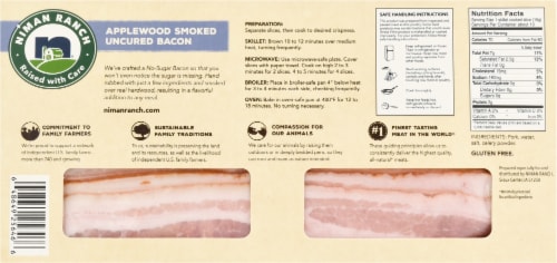 Niman Ranch No Sugar All Natural Uncured Applewood Smoked Bacon Perspective: back