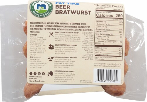 Niman Ranch Fat Tire Beer Bratwurst Perspective: back