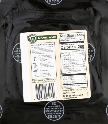 Niman Ranch Ground Pork Perspective: back