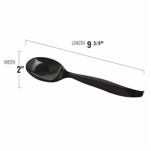 300 Piece - 150 Sets Black Disposable Plastic Serving Flatware Set - Serving Spoons and Forks Perspective: back