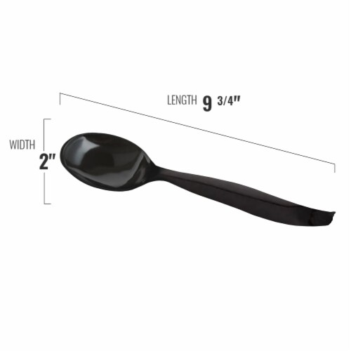 300 Piece - 150 Sets Black Disposable Plastic Serving Flatware Set - Serving Spoons and Forks Perspective: back