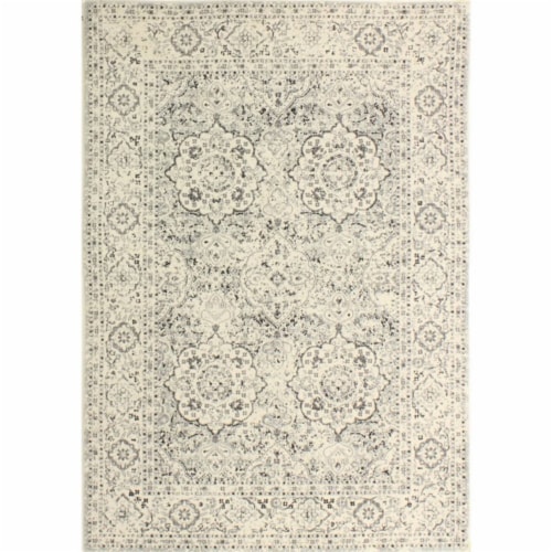 Bashian E110-SIL-4X6-5363 Everek Collection Floral, Oriental Transitional Polypropylene Machi Perspective: back