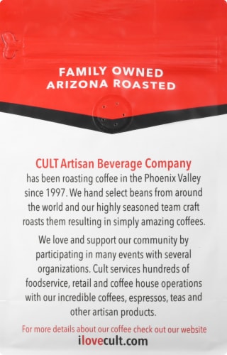 Cult Espresso Supreme Dark Roast Whole Bean Coffee Perspective: back