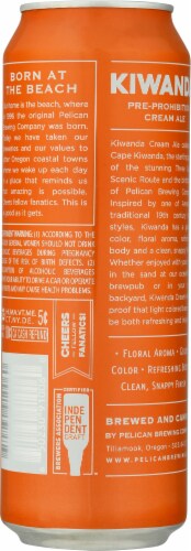 Pelican Brewing Company Kiwanda Pre-Prohibition Cream Ale Beer Single Can Perspective: back
