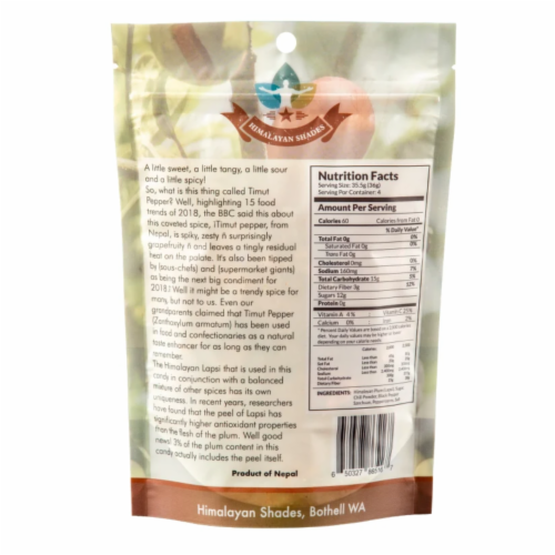 Natural Himalayan Spiced Himalayan Plum Jerky Perspective: back