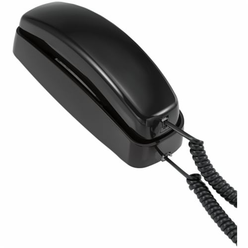 AT&T Corded Trimline Phone with Lighted Keypad - Black Perspective: back