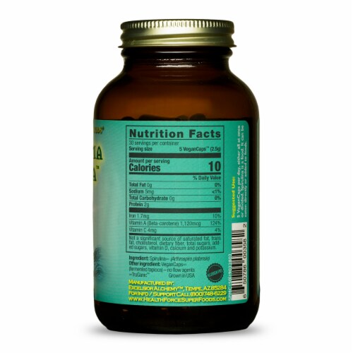 HealthForce SuperFoods Spirulina Manna VeganCaps Perspective: back