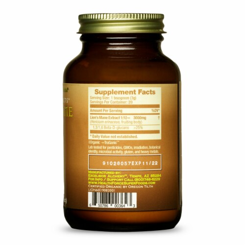 HealthForce SuperFoods Integrity Extracts Lion’s Mane Perspective: back