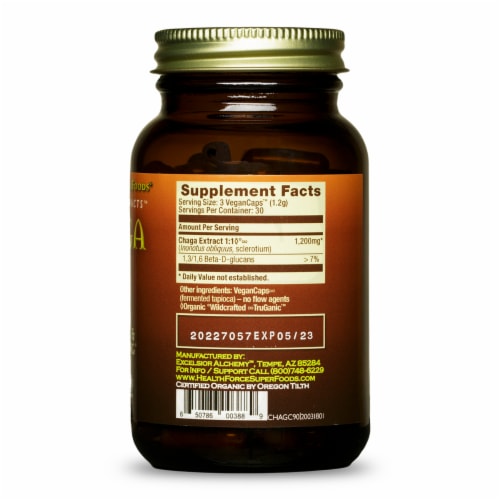 HealthForce SuperFoods Integrity Extracts Chaga VeganCaps Perspective: back