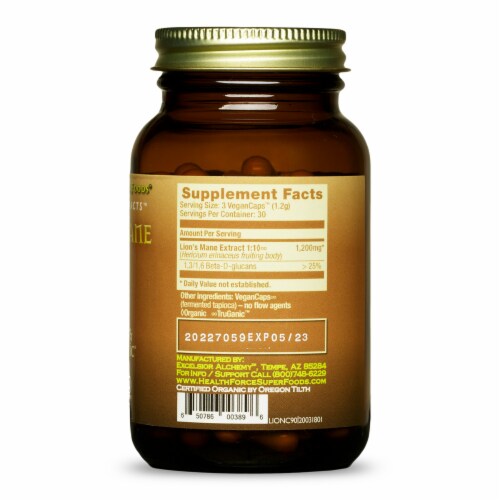 HealthForce SuperFoods Integrity Extracts Lion’s Mane VeganCaps Perspective: back