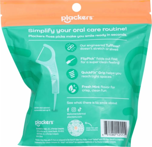 Plackers™ Micro Mint Dental Flossers Value Size Perspective: back