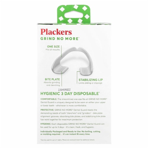 Plackers Grind No More Night Guard, Nighttime Protection for Teeth, BPA Free, Sleep Well,, 16
