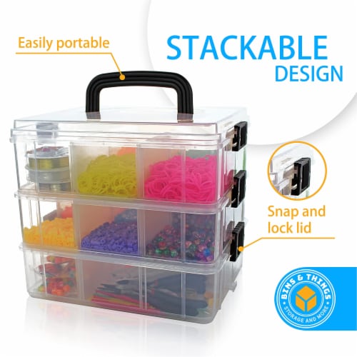 Large Plastic Organizer Box, 18 compartments