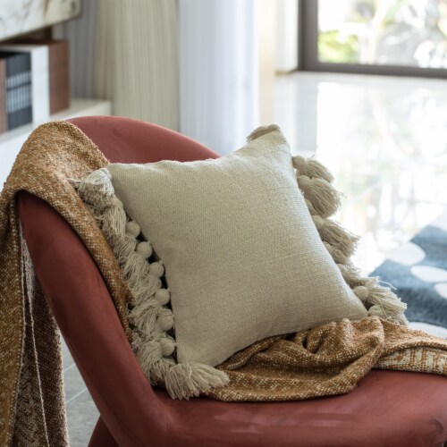 Pillow cover with tassels deals