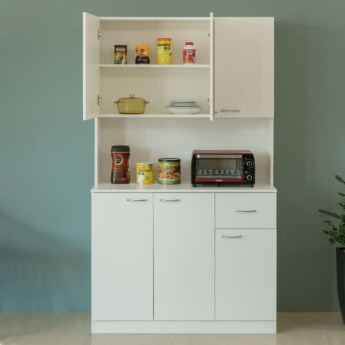 Wood kitchen pantry store storage cabinet
