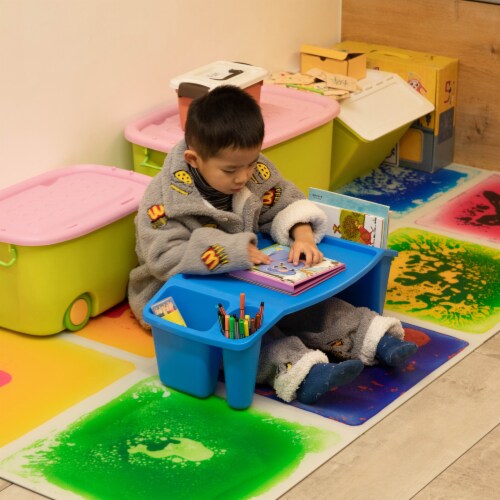 Kids Portable Lap Desk Tray 24X12 Inch Sturdy Plastic Activity Table For Homework Blue Blue Fry s Food Stores