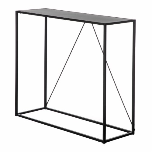 Fabulaxe Black Modern Display Metal Console Table for Dining Entryway