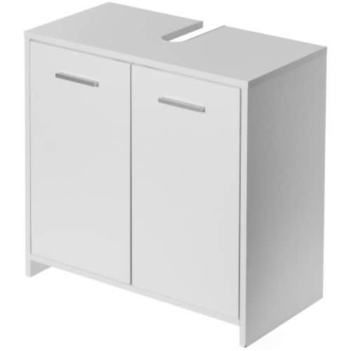 Sink Base Bathroom Vanity Cabinet 2-Door Organizer, Kitchen Storage Cabinet, White Perspective: back