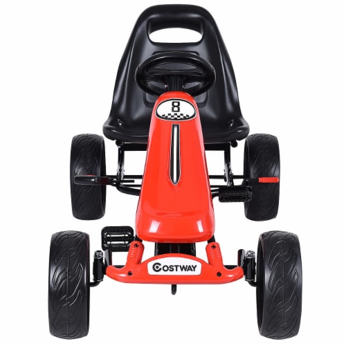 Costway Xmas Gift Go Kart Kids Ride On Car Pedal Powered Car 4 Wheel Racer Toy Stealth Outdoo Perspective: back