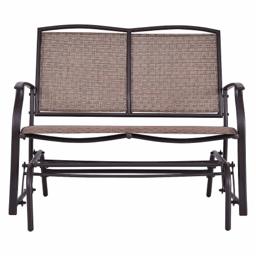 Costway patio glider rocking bench best sale double 2 person chair loveseat