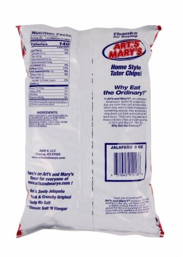 Art's & Mary's Hot N Zesty Jalapeno Potato Chips Perspective: back