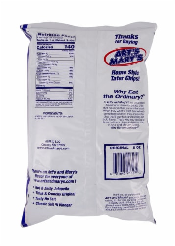 Art's & Mary's Thick N Crunchy Original Potato Chips Perspective: back