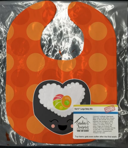 Carolines Treasures BB8801BIB Heart Sushi Roll With Face Baby Bib Perspective: back
