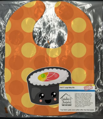 Carolines Treasures BB8802BIB Sushi Roll With Face Baby Bib Perspective: back