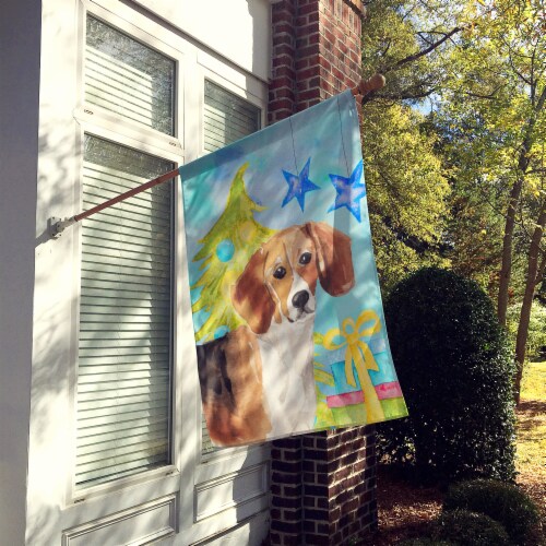 Carolines Treasures BB9404CHF Beagle Christmas House Flag Perspective: back