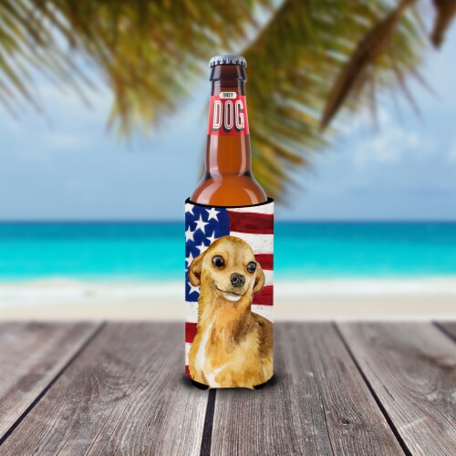 Carolines Treasures BB9658MUK Chihuahua Patriotic Ultra Hugger for slim cans Perspective: back