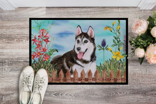 Carolines Treasures  CK1274JMAT Siberian Husky #2 Spring Indoor or Outdoor Mat 2 Perspective: back