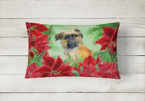 Carolines Treasures CK1335PW1216 Brussels Griffon Poinsettas Canvas Fabric Deco Perspective: back