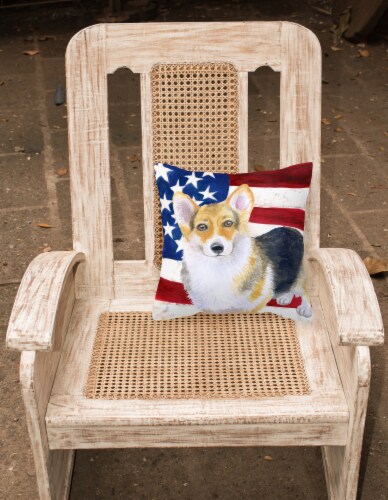 Carolines Treasures  BB9642PW1818 Pembroke Corgi Patriotic Fabric Decorative Pil Perspective: back