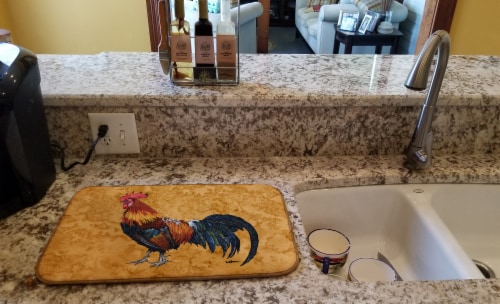 Carolines Treasures 8651DDM Rooster Dish Drying Mat Perspective: back