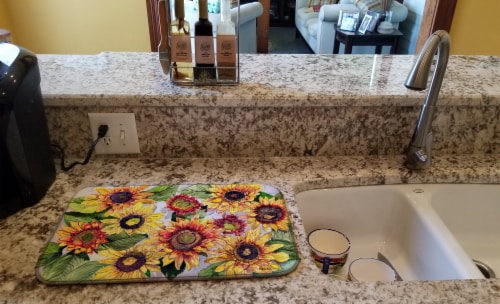 Carolines Treasures 8766DDM Sunflowers Dish Drying Mat Perspective: back