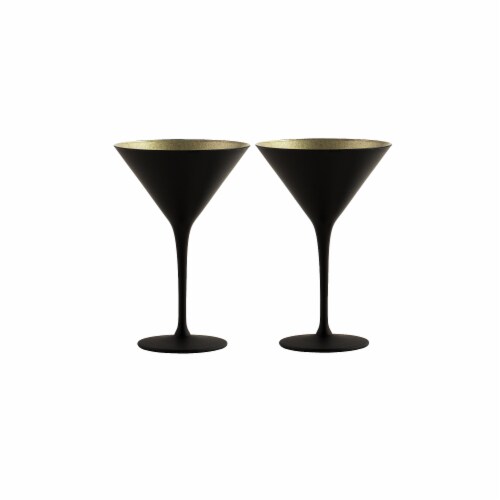 Stolzle Lausitz Olympia Cocktail Glasses - Matte Black/Gold - 2 Pack, 8