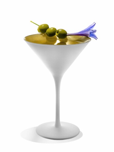 Stolzle Lausitz Olympia Cocktail Glasses - Matte White/Gold - 2 Pack Perspective: back